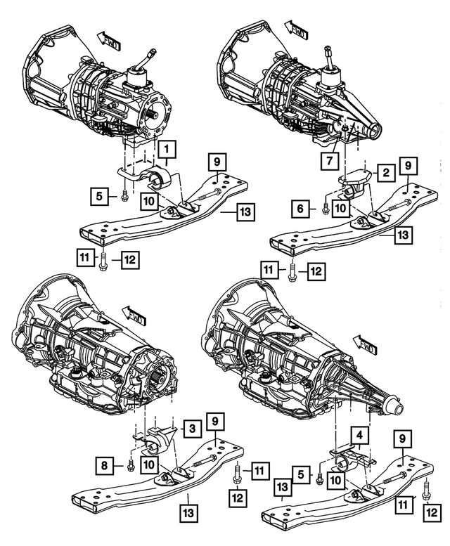 52059324AA - Engine Mounting: Transmission Support Bracket And Insulator for Mopar Image image