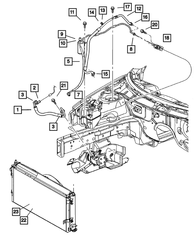 4596586AD - Air Conditioning &amp; Heater: A/c Discharge Line for Mopar Image