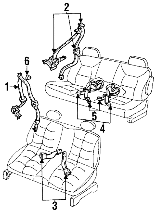 F6XZ12611B68MMM - Electrical: Belt &amp; Retractor for Ford Image
