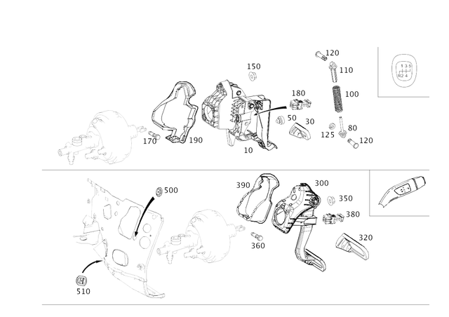 2052901800 - Pedal Assembly: Pedal System for Mercedes-Benz: C350e, C400, C450 AMG, C63 AMG Image image