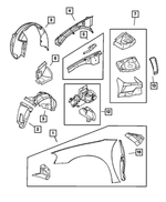 5018848AB - Body Sheet Metal Except Doors: Front Fender, Right for Mopar Image