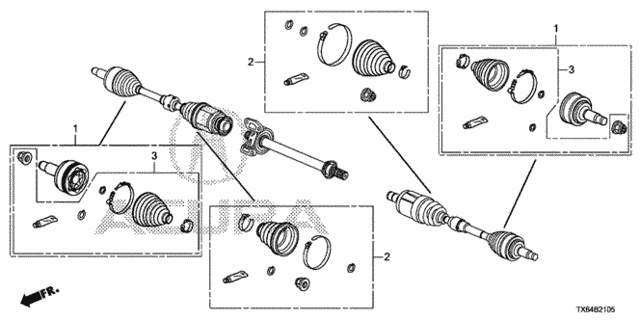 Front Driveshaft Set Short Parts for 2017 Acura ILX #0