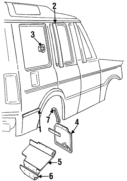 Exterior Trim - Quarter Panel for 1998 Land Rover Discovery #0