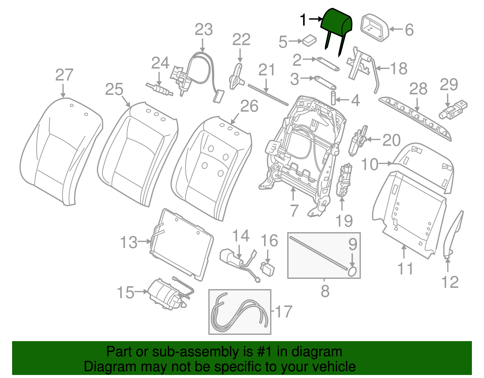 Headrest - BMW (52-10-7-240-619)