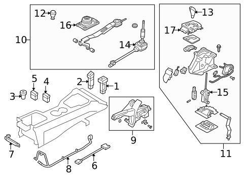 Center Console for 2010 Hyundai Genesis Coupe #1
