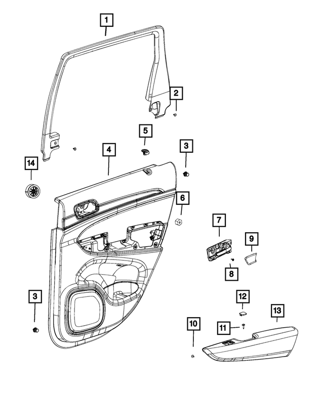 1GX32DX9AC - Interior Trim: Door Window Opening Molding, Right for Mopar Image