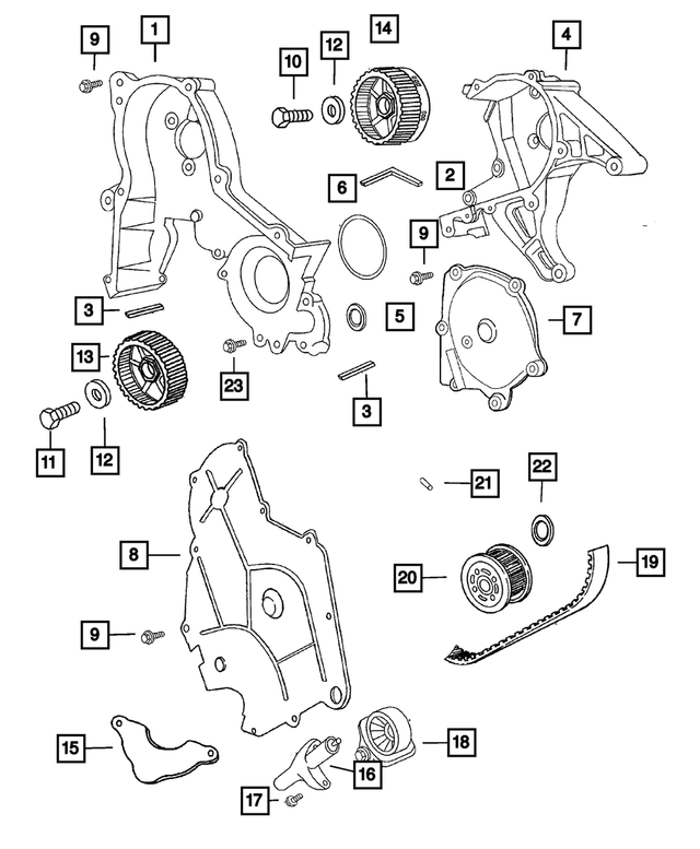 4556535 - Engine 3.5L Six Cylinder: Timing Belt Cover for Mopar Image