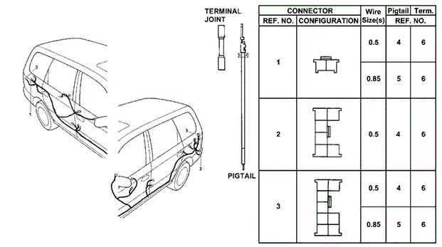 Electrical Connectors (RR.) for 1998 Honda Odyssey #0