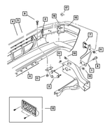 55076529 - Frames and Bumpers: Front Bumper Bracket, Left for Mopar Image