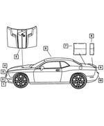1UA45GX9AA - Exterior Ornamentation: Roof Decal for Dodge: Challenger Image