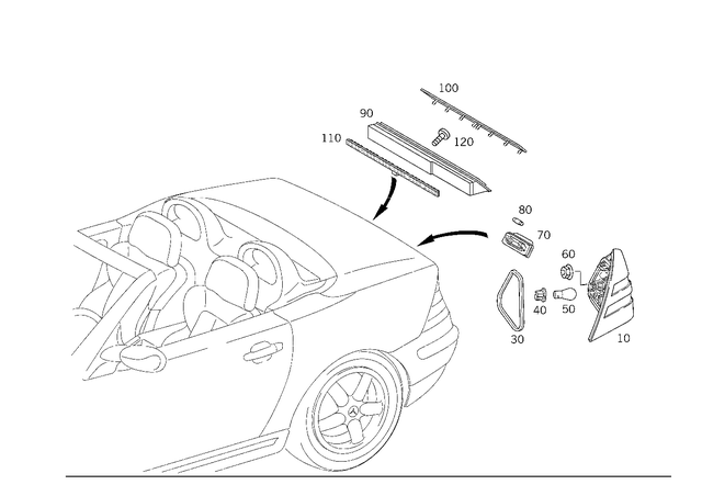 1708200964 - Electrical System: Tail Lamp for Mercedes-Benz: SLK230, SLK320 Image image