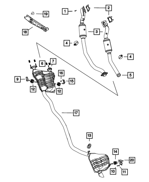 Exhaust System for 2014 Jeep Grand Cherokee #1