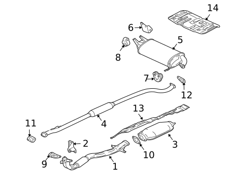 Exhaust Components for 2005 Mitsubishi Outlander #0