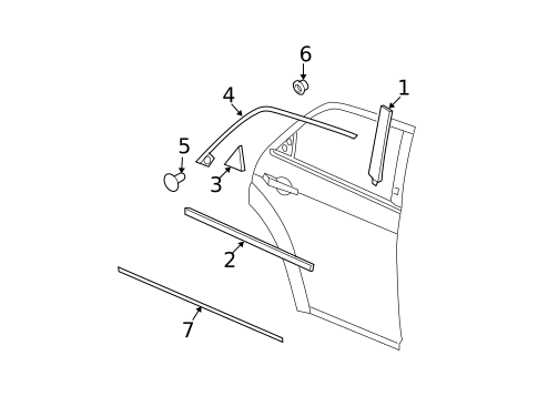 Exterior Trim - Rear Door for 2006 Dodge Charger #0