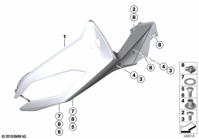 46638390623 - Frame and Mounting Parts: Trim Upper Section, Left - Rohteil/blank for BMW-Motorrad Image