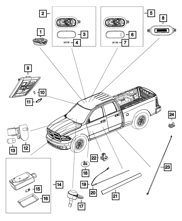 « 1VF65BD1AC – Electrical : Plafonnier Lampe, États-unis, Canada, Mexique pour Mopar Image »