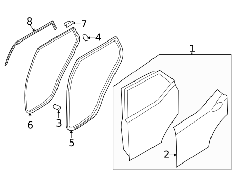 Door & Components for 2017 Hyundai Santa Fe Sport #1