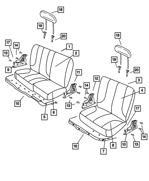 Rear Seats - Second Row for 2008 Dodge Ram 3500 #11