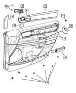 1JD991T1AA - Interior Trim: Front Door Trim Panel, Left for Chrysler: Town &amp; Country | Dodge: Grand Caravan Image