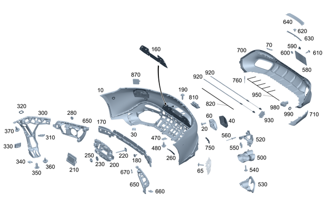 1928852301 - : Stiffener, Bumper for Mercedes-Benz Image