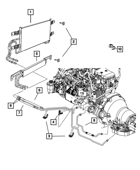 Transmission Oil Cooler, and Lines for 2008 Dodge Ram 3500 #0