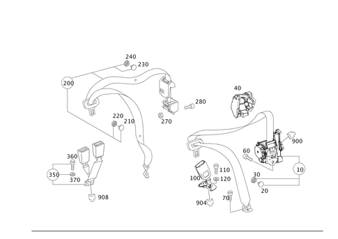 Rear Seat Seat Belt for 2011 Mercedes-Benz C300 #0