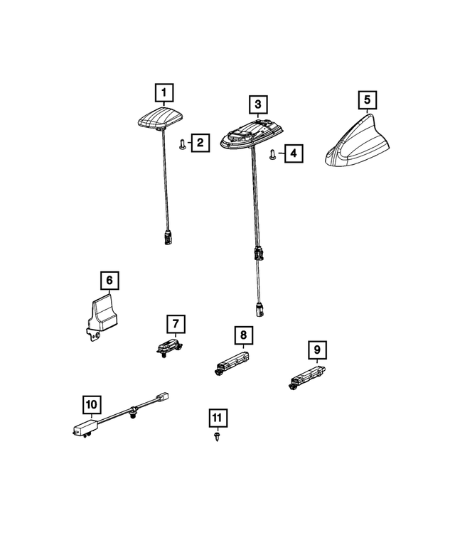 5ZW43VCDAA - Electrical: Cable &amp; Base Assy Antenna for Mopar Image