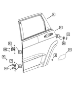 68258514AD - Doors, Door Mirrors and Related Parts: Rear Door Outer Repair Panel, Right for Jeep: Grand Cherokee, Grand Cherokee WK Image