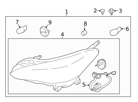 Headlamp Components for 2019 Subaru Crosstrek #1
