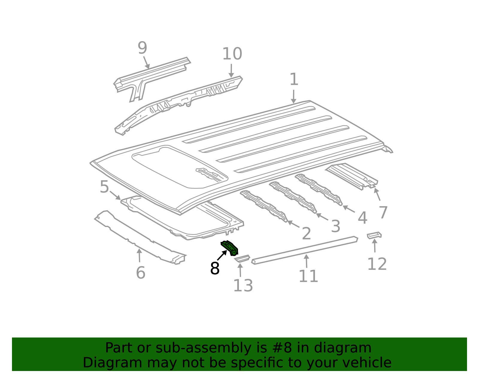 2003-2009 Toyota 4Runner Sunroof Frame Bracket 61281-60030 | OEM Parts ...