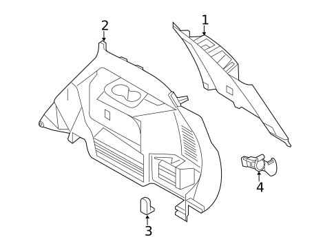 Interior Trim - Quarter Panels for 2018 Nissan Rogue #1