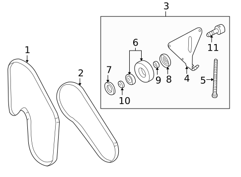 Belts & Pulleys for 2001 INFINITI QX4 #0
