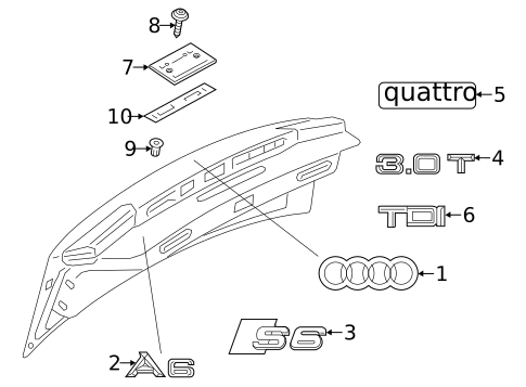 Exterior Trim - Trunk for 2013 Audi A6 #0
