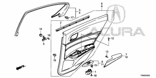 Rear Door Lining for 2015 Acura ILX #0