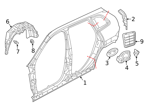 Quarter Panel & Components for 2015 Jeep Cherokee #0