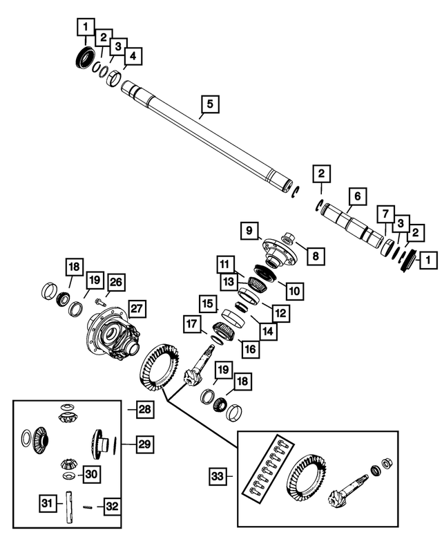 5015874AA - Front Axle; Corporate 205 MM; Differential and Drive Line: Pinion Shaft Shim Kit for Mopar Image