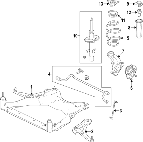 Front Strut & Coil Spring Assembly Set Driver & Passenger Sides Compatible With 11-19 Mitsubishi Outlander Sport