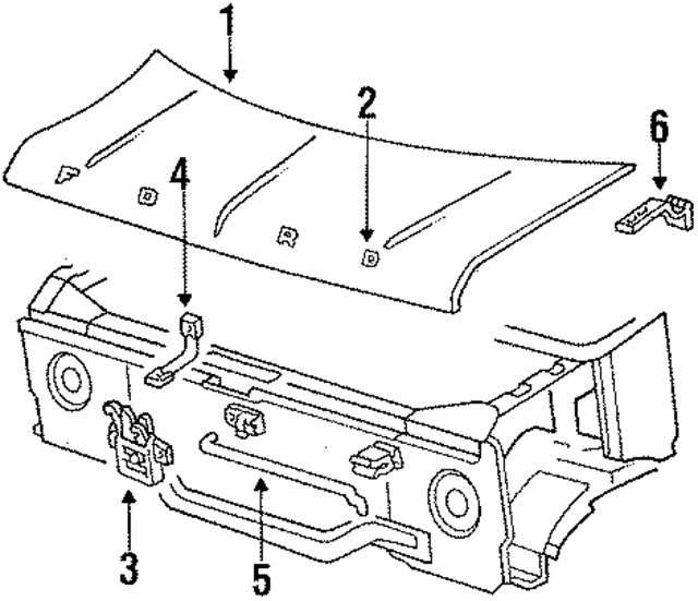 E7UZ16612A - Body: Hood for Ford: E-150 Econoline, E-150 Econoline Club Wagon, E-250 Econoline, E-250 Econoline Club Wagon, E-350 Econoline, E-350 Econoline Club Wagon Image
