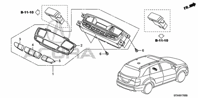 Auto Air Conditioner Control (RR.) for 2012 Acura MDX #0