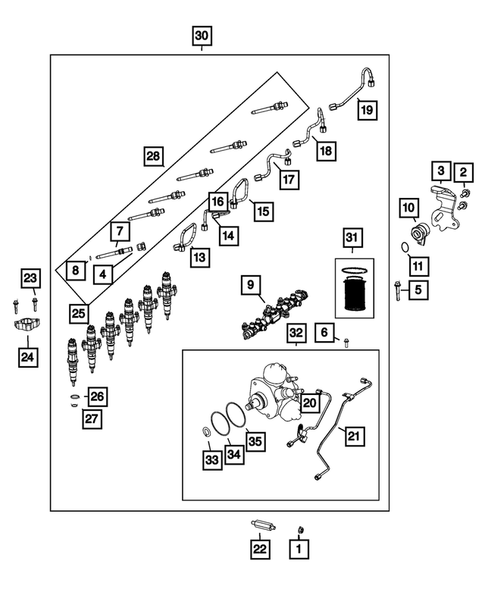 Fuel Rail and Injectors for 2019 Ram 2500 #0