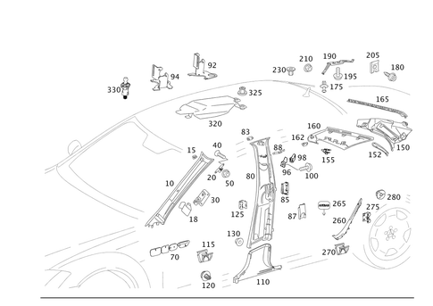 Paneling for a, B, C and D-Pillars for 1999 Mercedes-Benz S 500 #0