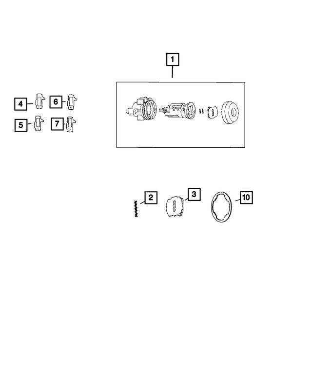 55235561 - Doors, Door Mirrors and Related Parts: Door Lock Cylinder Gasket for Mopar Image image