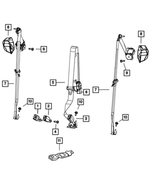 1PK56DX9AC - Restraints: Rear Inner Seat Belt, Center, Passenger for Mopar Image
