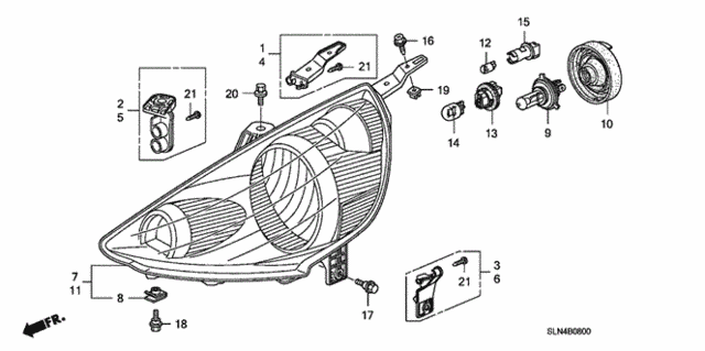 Headlight for 2008 Honda Fit #0