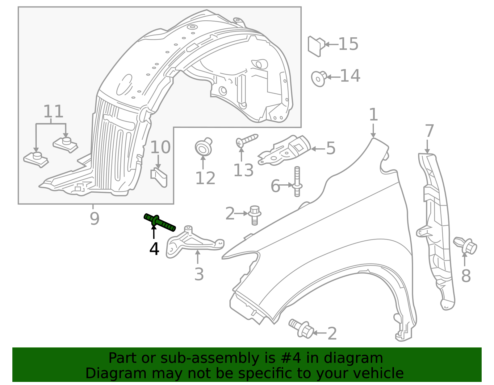 2016-2025 Honda Fender Rivet 90853-S3V-J03 | Honda Factory Parts