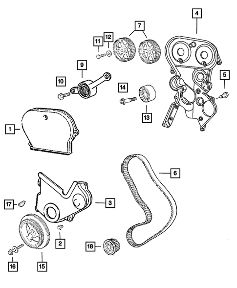 Timing Belt and Cover for 2006 Chrysler Sebring #0