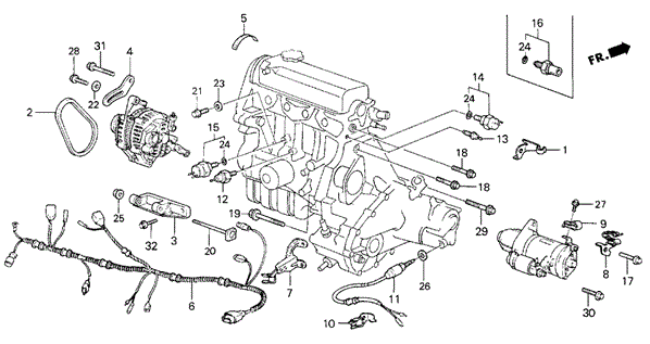 Engine Sub Cord - Sensor for 1987 Honda Civic #0