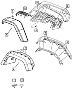 5KC87RQBAH - Exterior Ornamentation: Wheel Opening Flare Molding, Left for Jeep: Wrangler Image