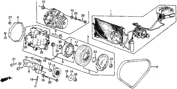 A/C Compressor (Keihin) for 1984 Honda Wagovan #0