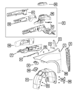 68082973AC - Body Sheet Metal Except Doors: Fender Panel, Left for Dodge: Dart Image